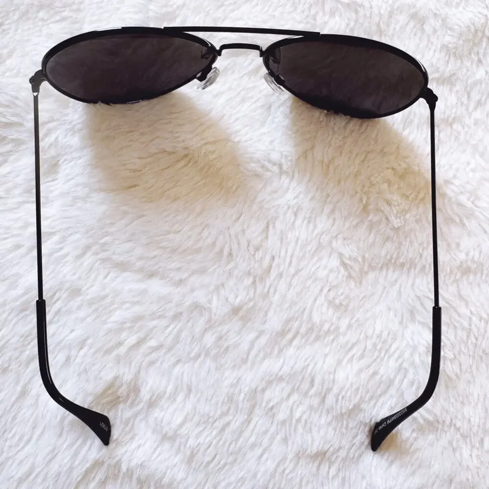 Flynn Black W/ Mirrored Lenses Aviator Sunglasses